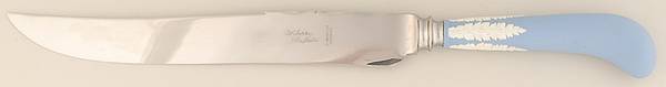 Cream Color on Lavender (Pale Blue) Jasperware Knife-Carving/Stainless Blade