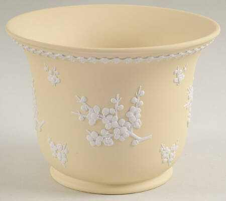 Cream Color on Primrose Jasperware 4" Jardiniere