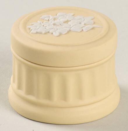 Cream Color on Primrose Jasperware Miniature Round Box
