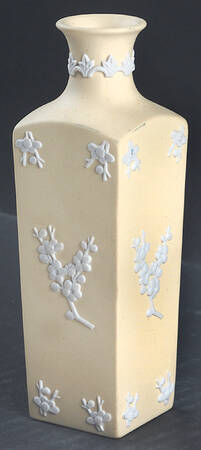 Cream Color on Primrose Jasperware Square Bud Vase
