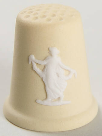 Cream Color on Primrose Jasperware Thimble
