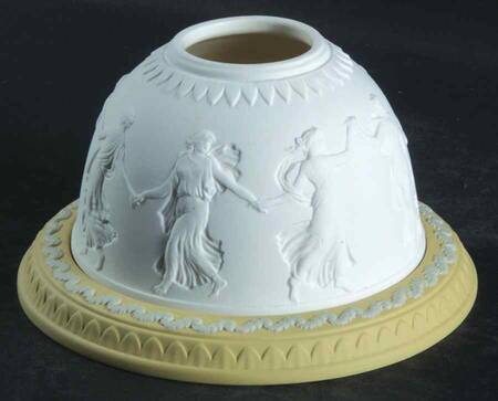 Cream Color on Primrose Jasperware Lithophane Candle Votive