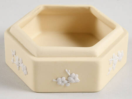 Cream Color on Primrose Jasperware Hexagonal Box No Lid