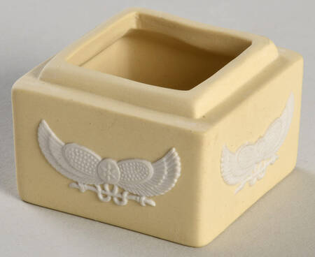 Cream Color on Primrose Jasperware Miniature Square Box No Lid