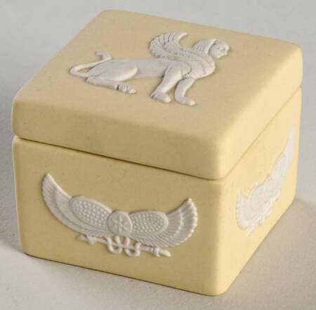 Cream Color on Primrose Jasperware Square Miniature Box