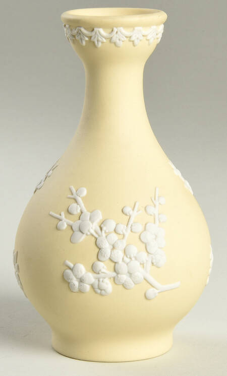 Cream Color on Primrose Jasperware 5" Bud Vase