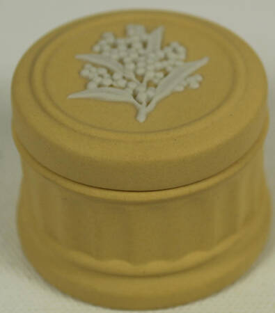 Cream Color on Primrose Jasperware Miniature Round Box
