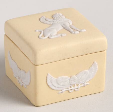 Cream Color on Primrose Jasperware Miniature Square Box