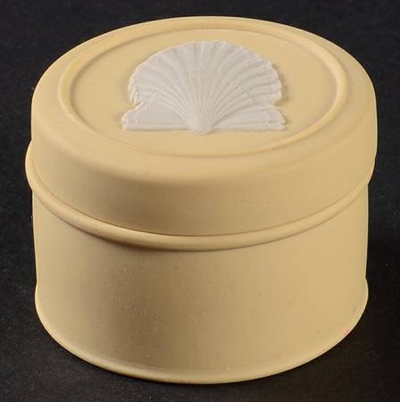 Cream Color on Primrose Jasperware Miniature Round Box