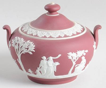 Cream Color on Crimson Jasperware by Wedgwood