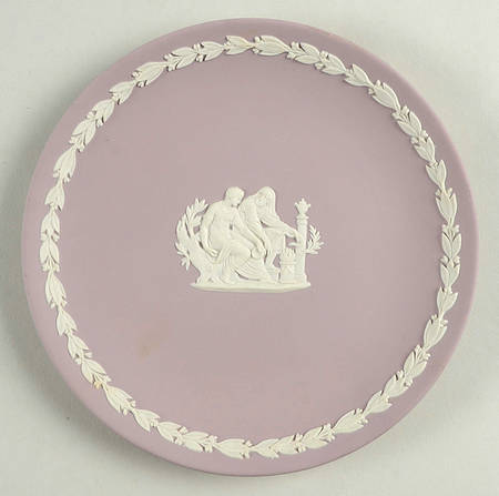 Cream Color on Lilac Jasperware Collector Plate