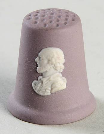 Cream Color on Lilac Jasperware Thimble