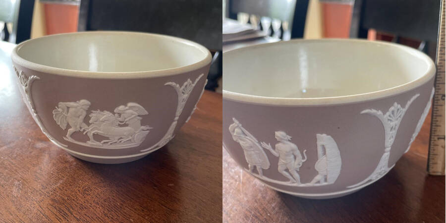 Cream Color on Lilac Jasperware Bute Bowl