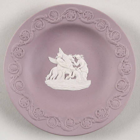 Cream Color on Lilac Jasperware Patrician Tray