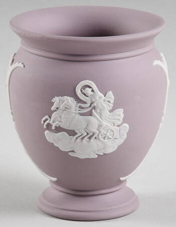 Cream Color on Lilac Jasperware 3" Vase