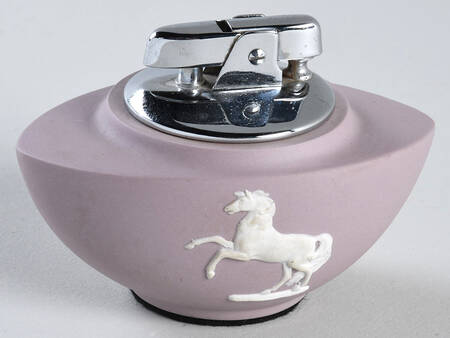 Cream Color on Lilac Jasperware Cigarette Lighter