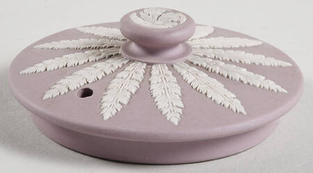 Cream Color on Lilac Jasperware Lid for Brewster Teapot