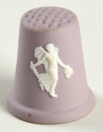 Cream Color on Lilac Jasperware Thimble