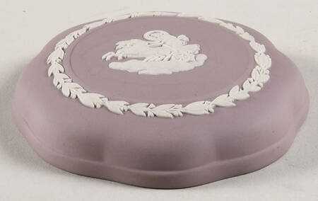 Cream Color on Lilac Jasperware Lid for 3" Candy Box