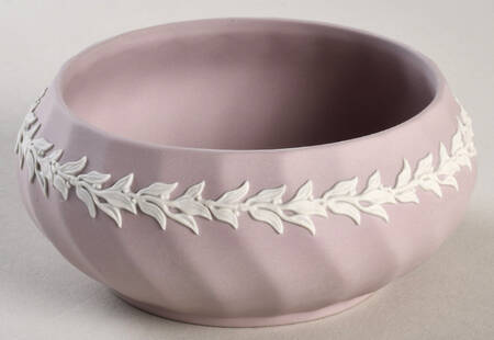 Cream Color on Lilac Jasperware Potpourri Box, No Lid