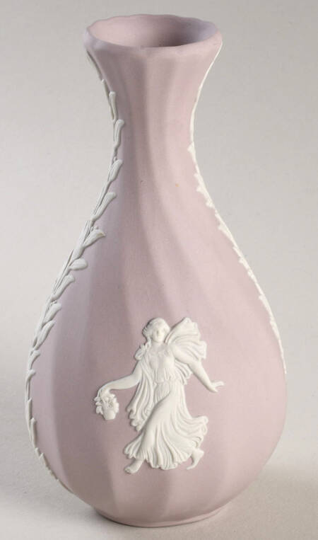 Cream Color on Lilac Jasperware 5" Bud Vase