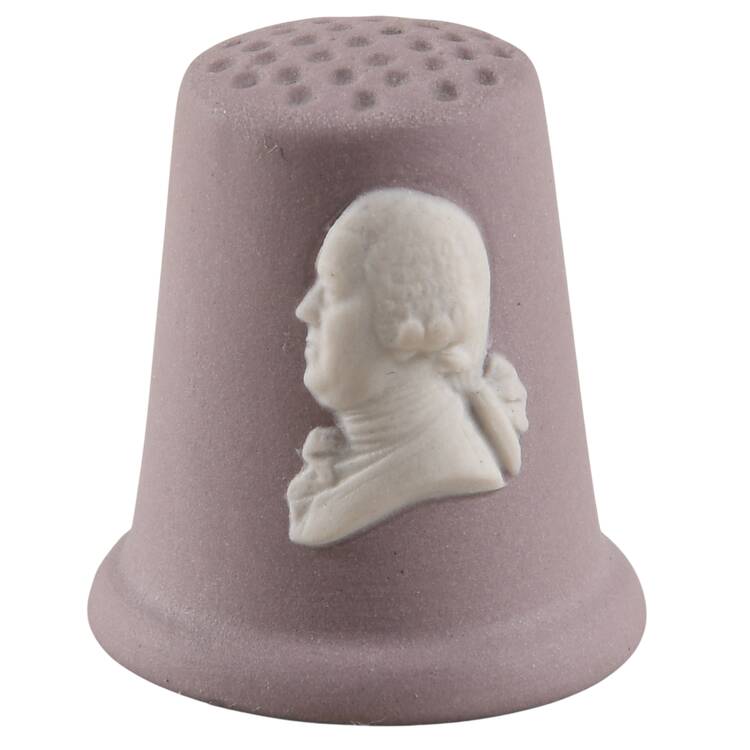 Cream Color on Lilac Jasperware Thimble