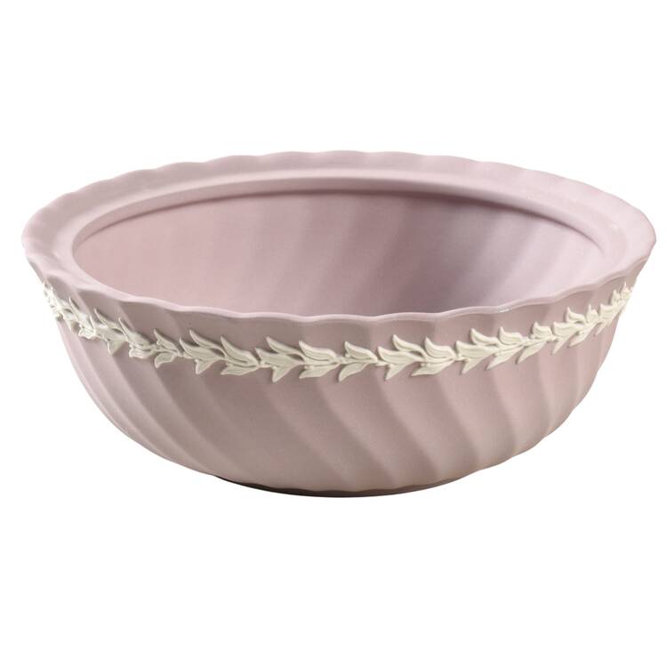 Cream Color on Lilac Jasperware Lid for Powder Box