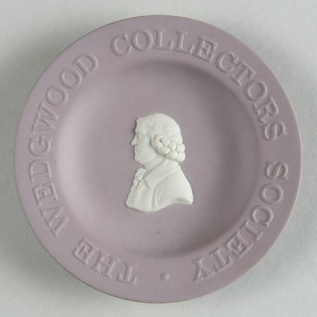 Cream Color on Lilac Jasperware Round Personality Tray