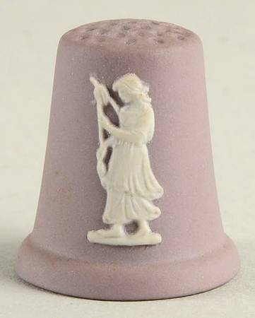 Cream Color on Lilac Jasperware Thimble
