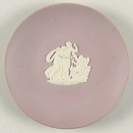 Cream Color on Lilac Jasperware Coaster
