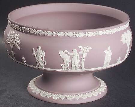 Cream Color on Lilac Jasperware Round Footed Imperial Bowl