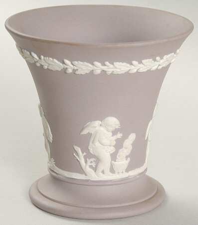 Cream Color on Lilac Jasperware Season Posey Pot