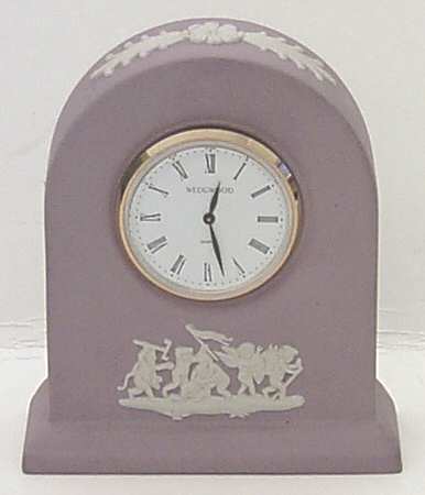 Cream Color on Lilac Jasperware Small Clock Dome