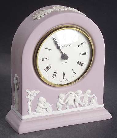 Cream Color on Lilac Jasperware Medium Grecian Clock