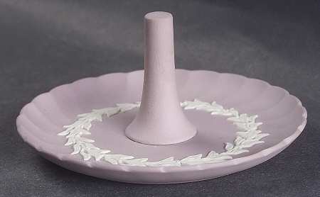Cream Color on Lilac Jasperware Ring Holder