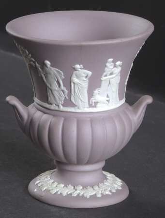Cream Color on Lilac Jasperware Mini Bud Vase