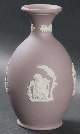 Cream Color on Lilac Jasperware Arcadian Bud Vase