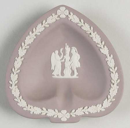Cream Color on Lilac Jasperware Small Spade Shape Ashtray
