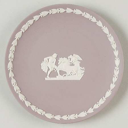 Cream Color on Lilac Jasperware Collector Plate