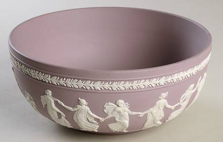 Cream Color on Lilac Jasperware Dancing Hours Bowl