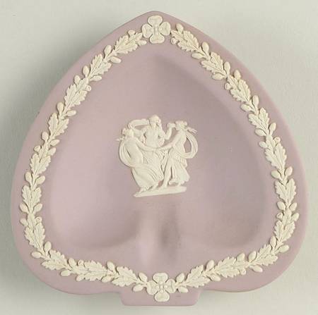 Cream Color on Lilac Jasperware Small Spade Shape Ashtray