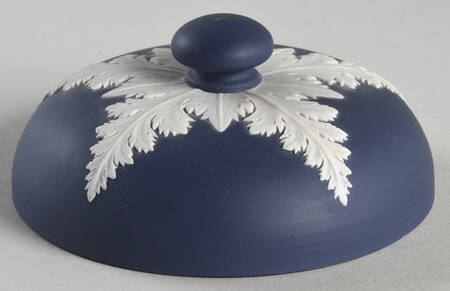 Cream Color on Portland Blue Jasperware Lid for 4" Round Box