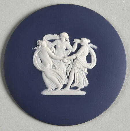 Cream Color on Portland Blue Jasperware Plaque