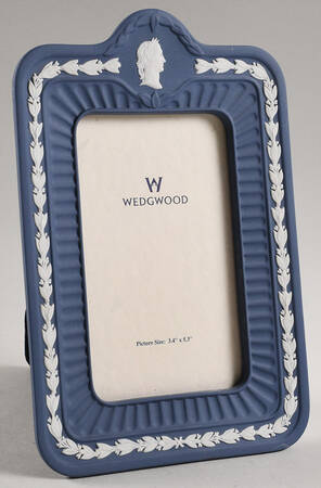 Cream Color on Portland Blue Jasperware 8" Picture Frame