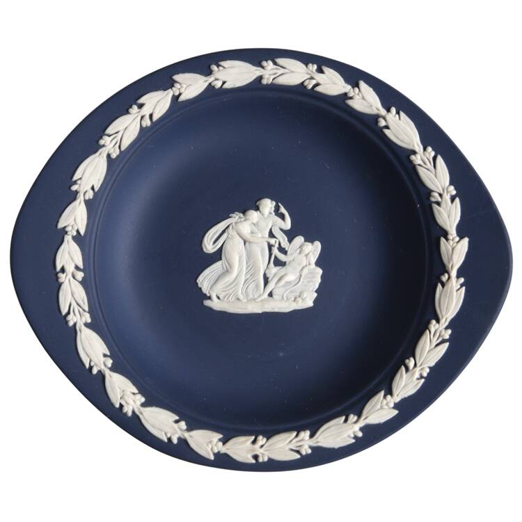 Cream Color on Portland Blue Jasperware Barlaston Tray