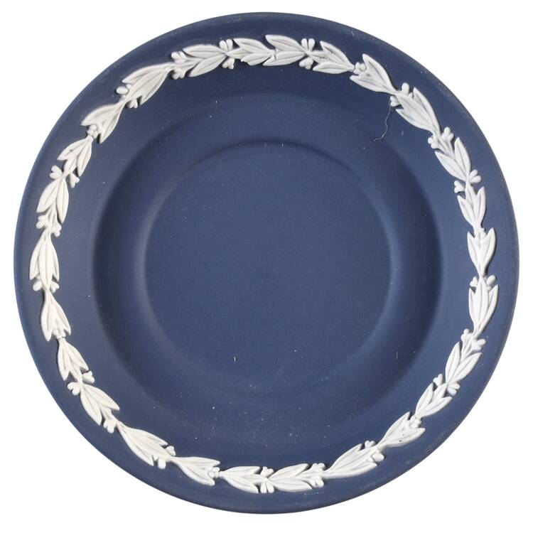 Cream Color on Portland Blue Jasperware Saucer for Demitasse Cup