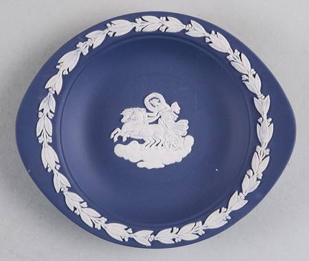 Cream Color on Portland Blue Jasperware Barlaston Tray