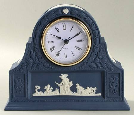 Cream Color on Portland Blue Jasperware Mantel Clock