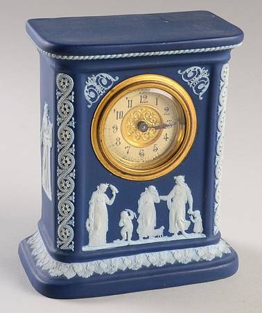 Cream Color on Portland Blue Jasperware Mantel Clock