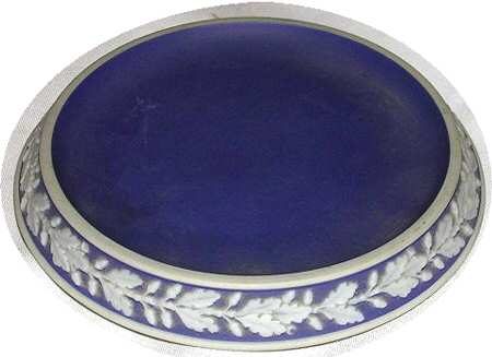 Cream Color on Portland Blue Jasperware Tea Pot Trivet